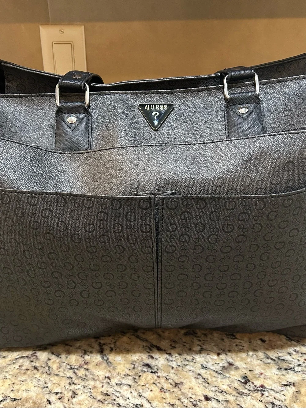 GUESS Charcoal diaper/tote/travel bag